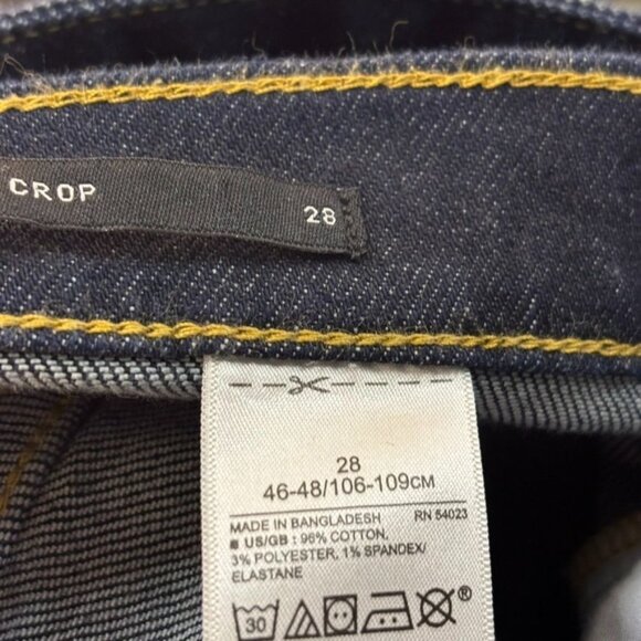 Banana Republic Premium Denim High-Rise Wide-Leg Crop Jeans 28 Dark Wash - Picture 5 of 11